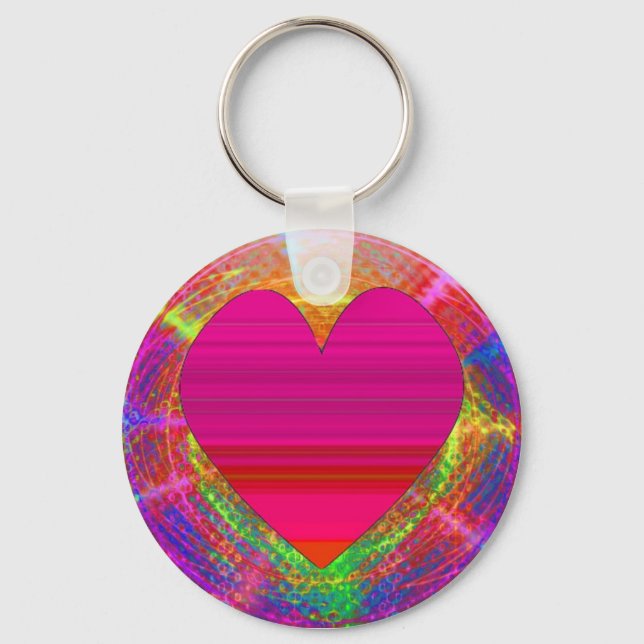 Beautiful Heart Sunset Keychain (Front)