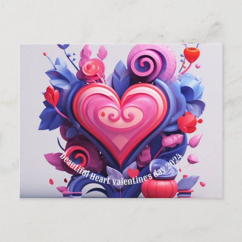 Beautiful heart valentines day Postcard