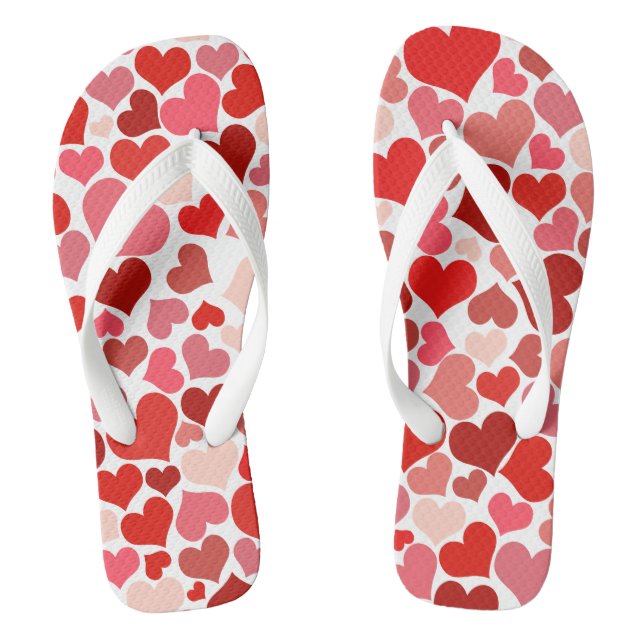 Beautiful hearts flip flops.  flops (Footbed)