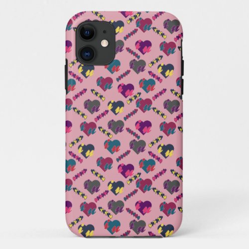 Beautiful Hearts Pattern iPhone 11 Case