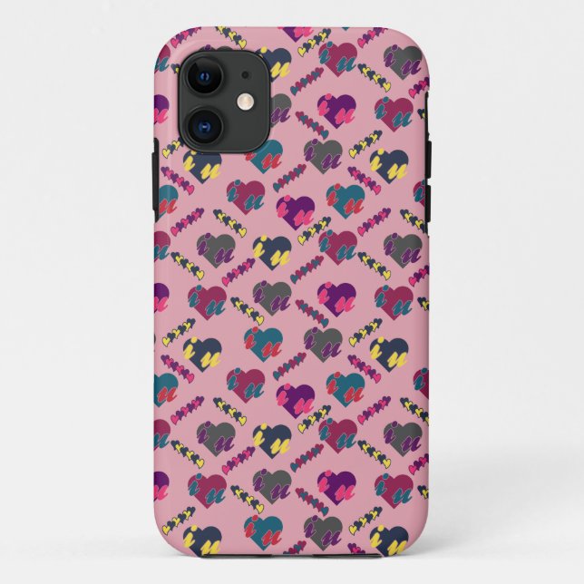Beautiful Hearts Pattern Case-Mate iPhone Case (Back)