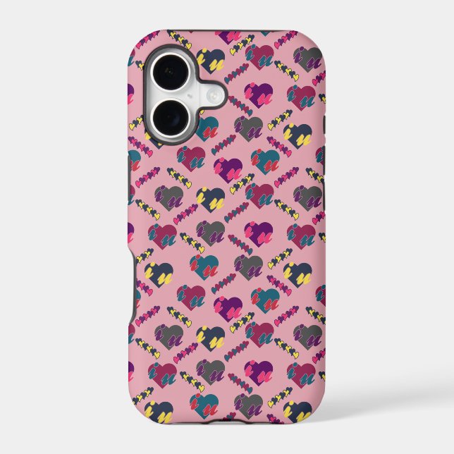 Beautiful Hearts Pattern Iphone Case (Back)