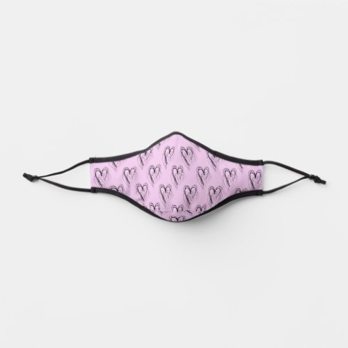 Beautiful Hearts Shape Abstract Hand Drawn Pattern Premium Face Mask