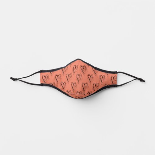 Beautiful Hearts Shape Abstract Hand Drawn Pattern Premium Face Mask