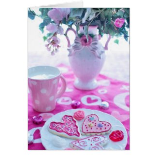 Beautiful Hearts Valentine Table Settings Card