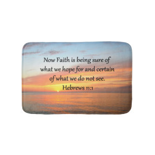 BEAUTIFUL HEBREWS 11:1 SUNRISE DESIGN BATHROOM MAT