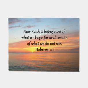 BEAUTIFUL HEBREWS 11:1 SUNRISE DESIGN DOORMAT