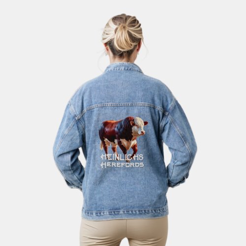 Beautiful Hereford Bull Denim Jacket