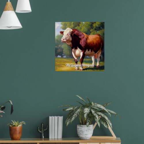 Beautiful Hereford Bull Poster