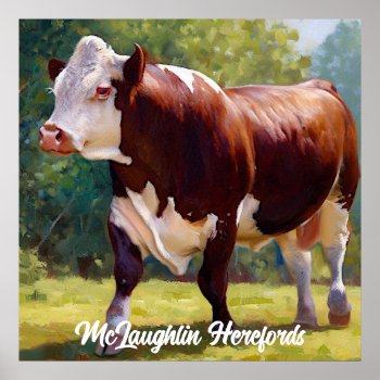 Beautiful Hereford Bull Poster by DakotaInspired at Zazzle