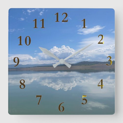 Beautiful Heron Lake New Mexico Sky Wall Clock