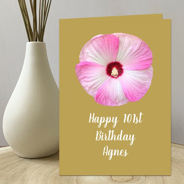 Beautiful Hibiscus 101st Birthday Card (Creator Uploaded)