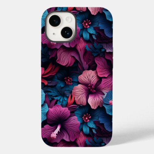 Beautiful Hibiscus Flower Pattern Case_Mate iPhone 14 Case