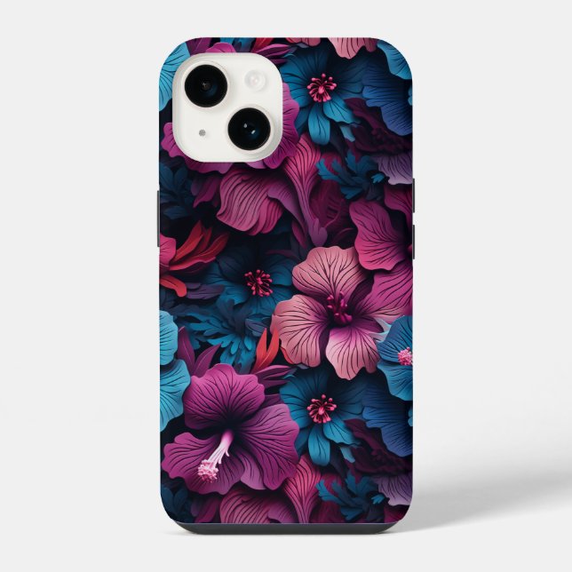 Beautiful Hibiscus Flower Pattern Iphone Case (Back)