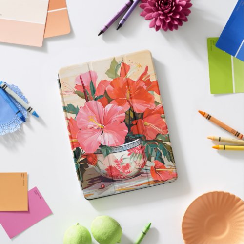 Beautiful Hibiscus Flowers PinkRed iPad Pro Cover