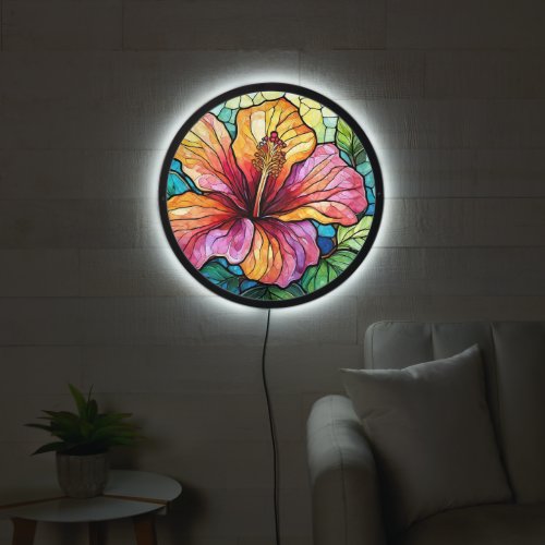 Beautiful Hibiscus Stained glass art