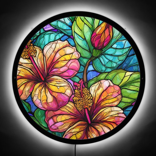 Beautiful Hibiscus Stained glass art