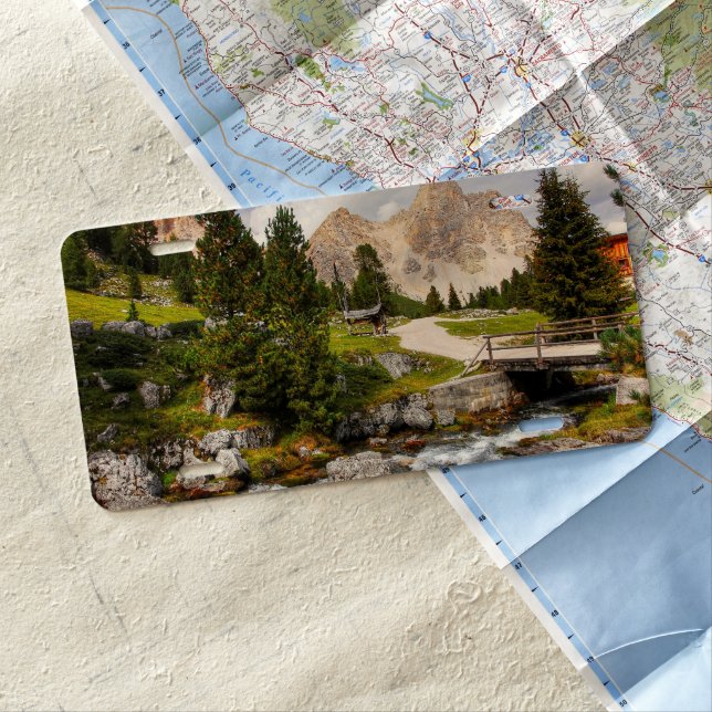 Beautiful Hiking Trail River, Trees & Mountains License Plate (In Situ)