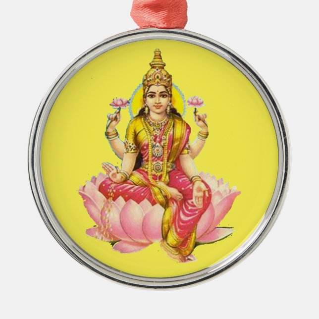 Beautiful Hindu Goddess Lakshmi  Car Metal Ornament (Front)