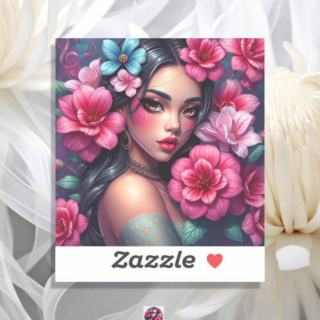 Beautiful Hispanic Anime Woman Sticker (Creator Uploaded)