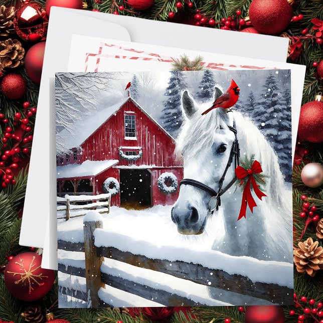 Beautiful Holiday Horse with Cardinal Personalized (Creator Uploaded)