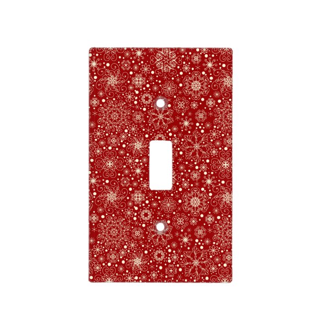 Beautiful Holiday Sparkle Snowflake Pattern Light Switch Cover (Front)