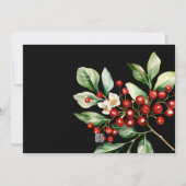 Beautiful Holly Sprigs ONE PHOTO Christmas  Holiday Card (Back)