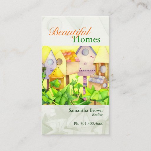 Customizable Beautiful Homes Realtors Business Cards
