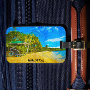 Beautiful Honduras Ocean View Oil Paint Luggage Tag