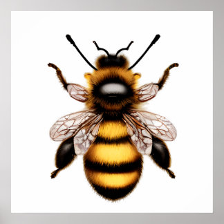 Beautiful Honeybee Natural Bee Portrait Poster