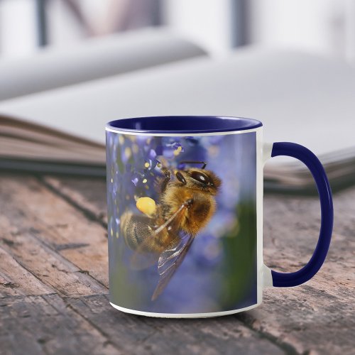Beautiful Honeybee on the California Lilac Mug