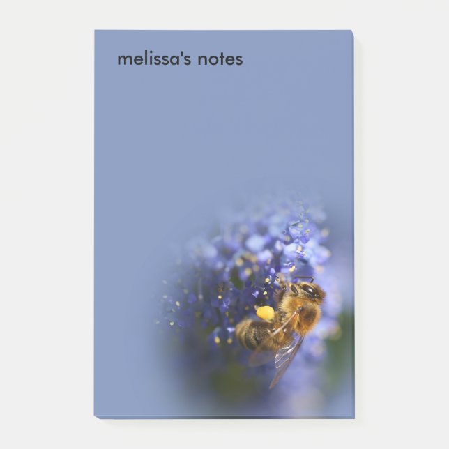 Beautiful Honeybee on the California Lilac Post-it Notes (Front)