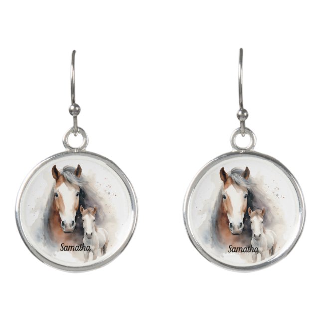 Beautiful Horse and Colt  Earrings (Front)