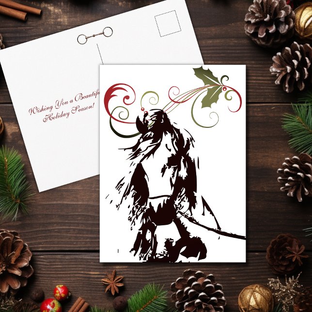 Beautiful Horse and Holly Christmas Winter Holiday Postcard (Beautiful Horse and Holly Christmas Winter Holiday Postcard)