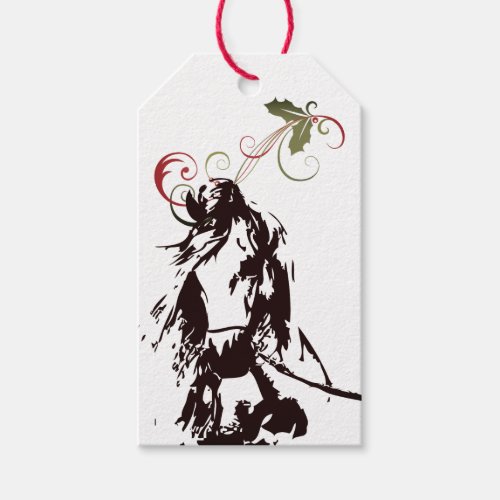 Beautiful Horse and Holly Winter Holiday Christmas Gift Tags