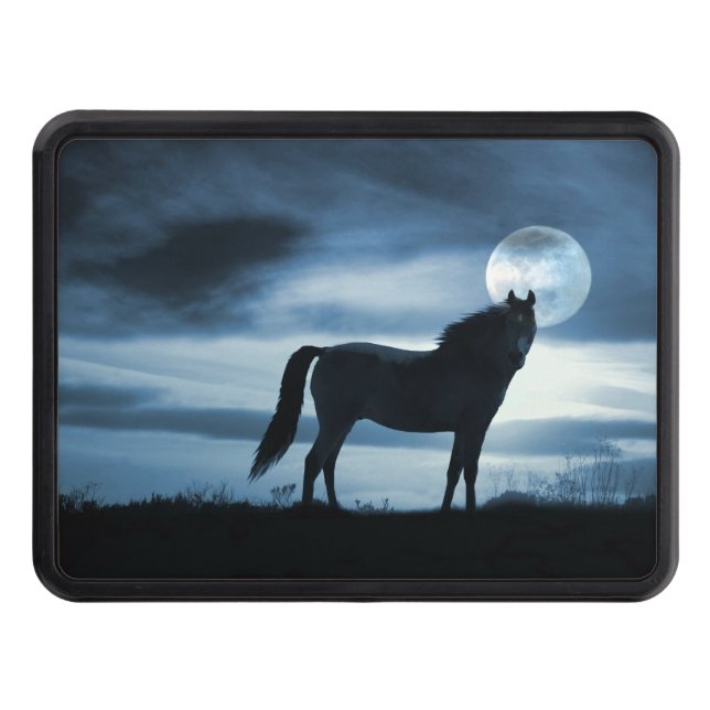 Beautiful Horse and Moon Hitch Cover (Front)