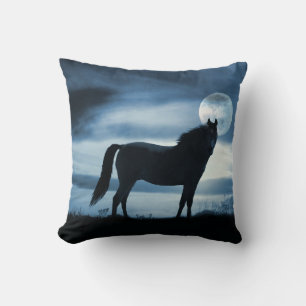 Beautiful Horse and Moon Pillow