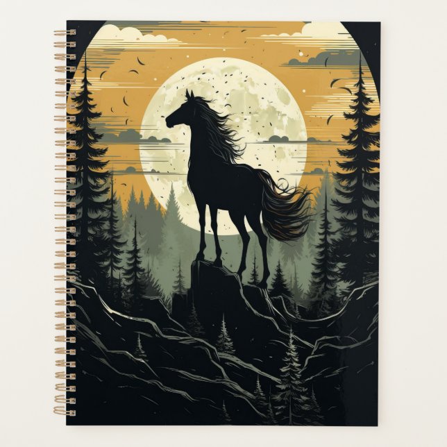 beautiful horse and moon planner (Front)