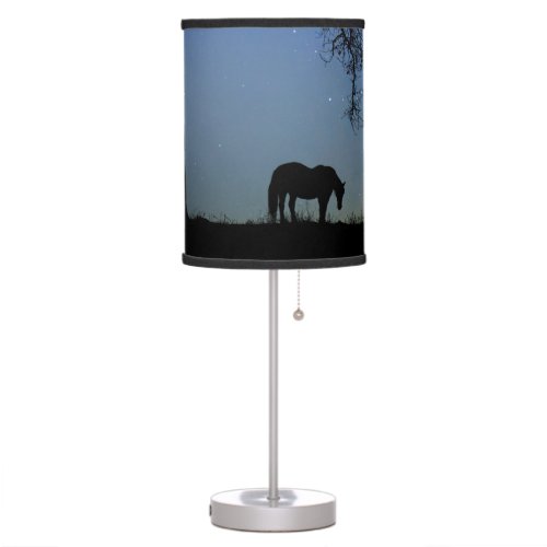 Beautiful Horse and Moon Starry Sky  Table Lamp