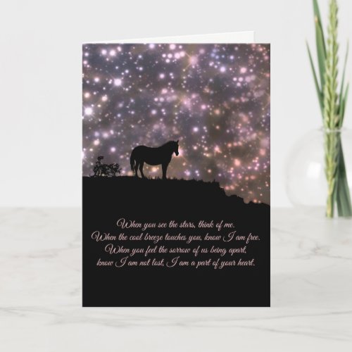 Beautiful  Horse and Poem Sympathy  Card