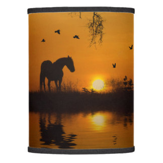 Beautiful Horse and Pond in Sunset Country Lamp Shade