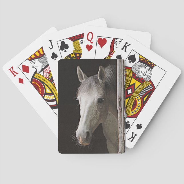 Beautiful Horse and Rustic Barn Poker Cards (Back)