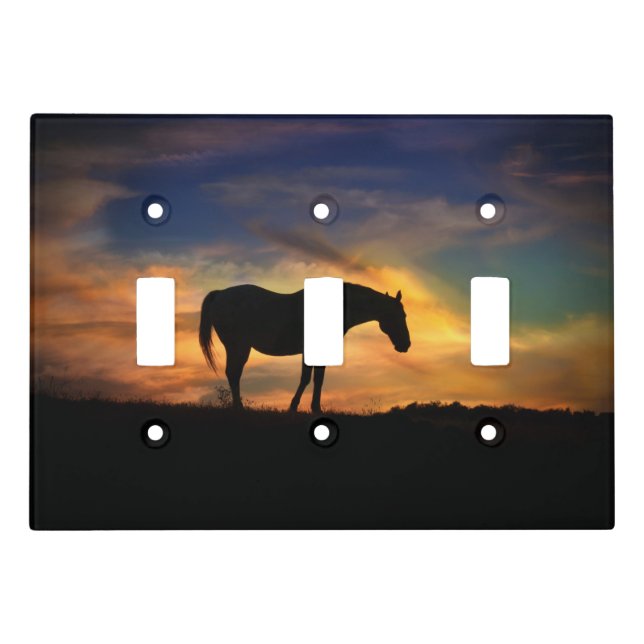 Beautiful Horse and Southwestern Sunrise Switch Light Switch Cover (Front)