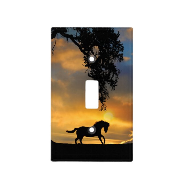 Beautiful Horse and Southwestern Sunset Light Switch Cover (Front)