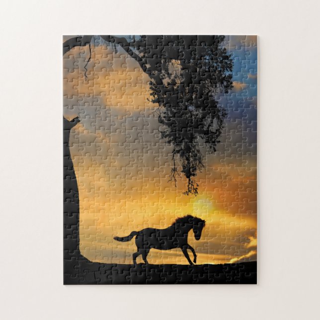 Beautiful Horse and Sun Jigsaw Puzzle (Vertical)