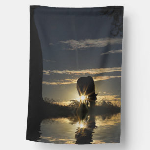Beautiful Horse and Sunrise House Flag