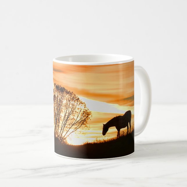 Beautiful Horse and Sunset Coffee Mug (Front Right)