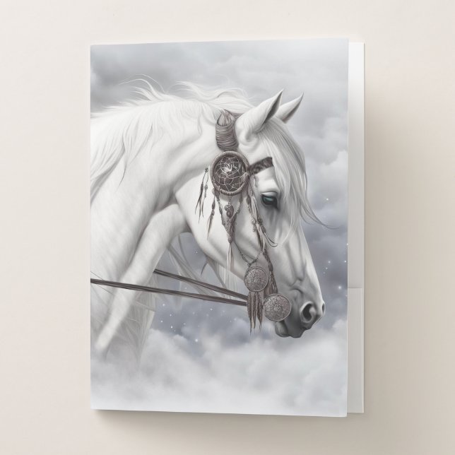Beautiful Horse and Tribal Bridle Bit Pocket Folder (Front)