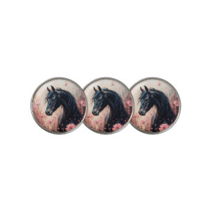 Beautiful Horse Blush Pink Wildflowers Golf Ball Marker