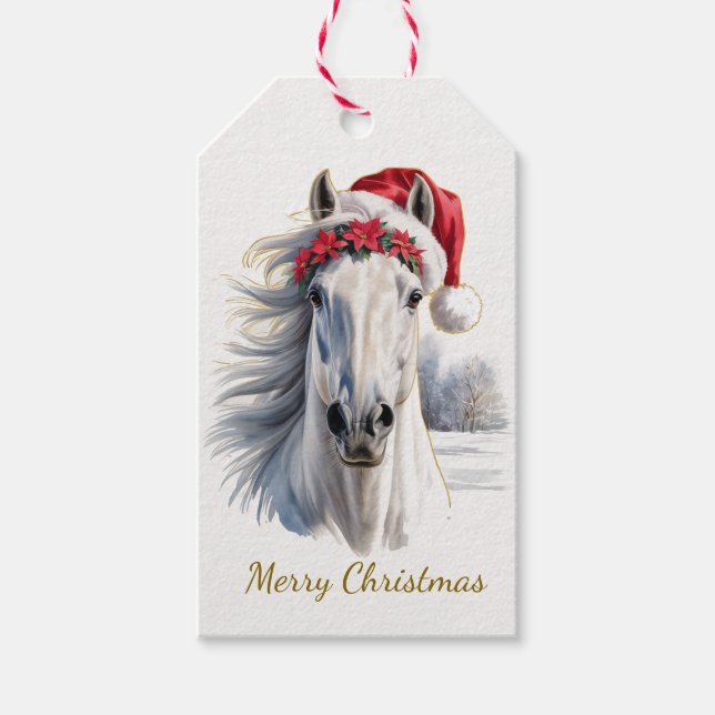 Beautiful Horse Christmas Gift Tag (Front)